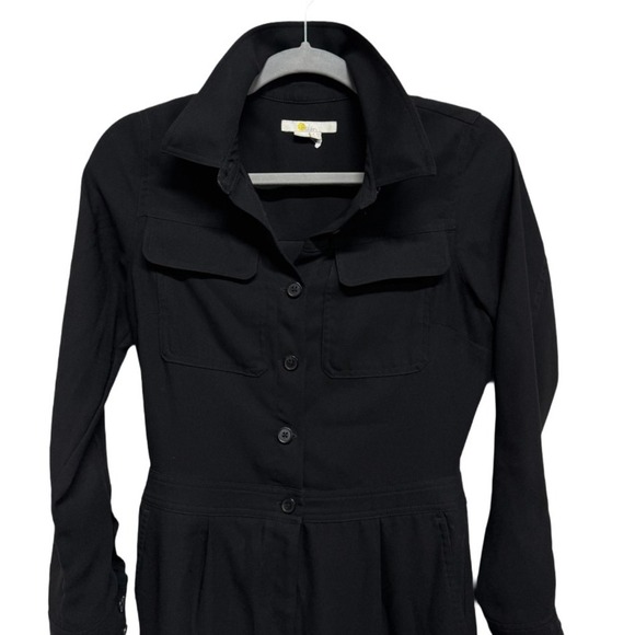 Boden Solid Black Zada Jumpsuit Long Sleeve Button Zipper Size US 4R UK 8R - Picture 4 of 8